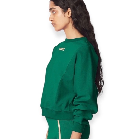 HERVE BY HERVE LEGER Dolman Green Sweatshirt Pullover Women's Size M - Picture 3 of 10